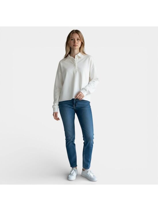 Aerie Tops - Aerie Collared Sweatshirt White Longsleeves, Casual Top, Sz XS
